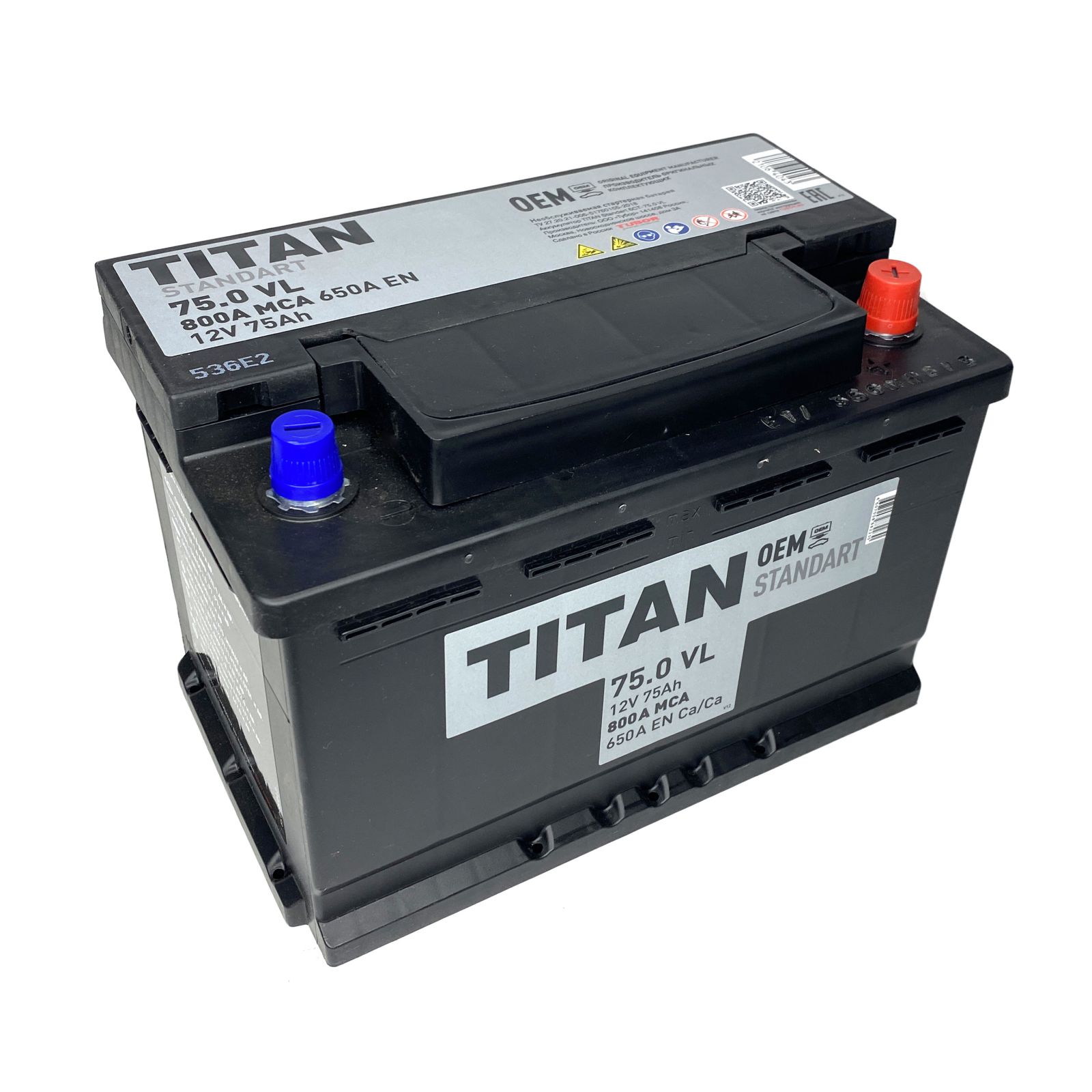 Аккумулятор TITAN STANDART 6СТ-75.0 VL