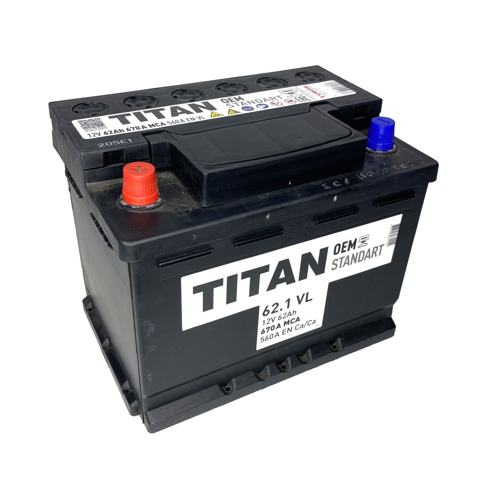 Аккумулятор TITAN STANDART 6СТ-62.1 VL