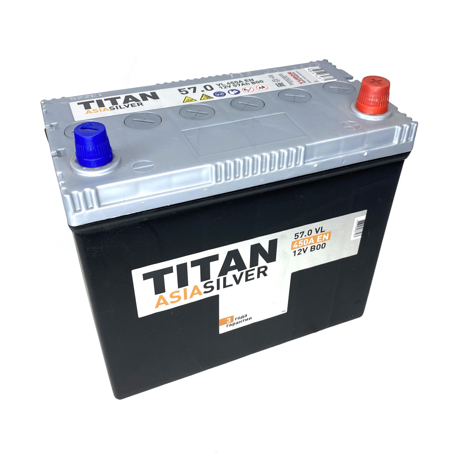 Аккумулятор TITAN ASIASILVER 6СТ-57.0 VL B00
