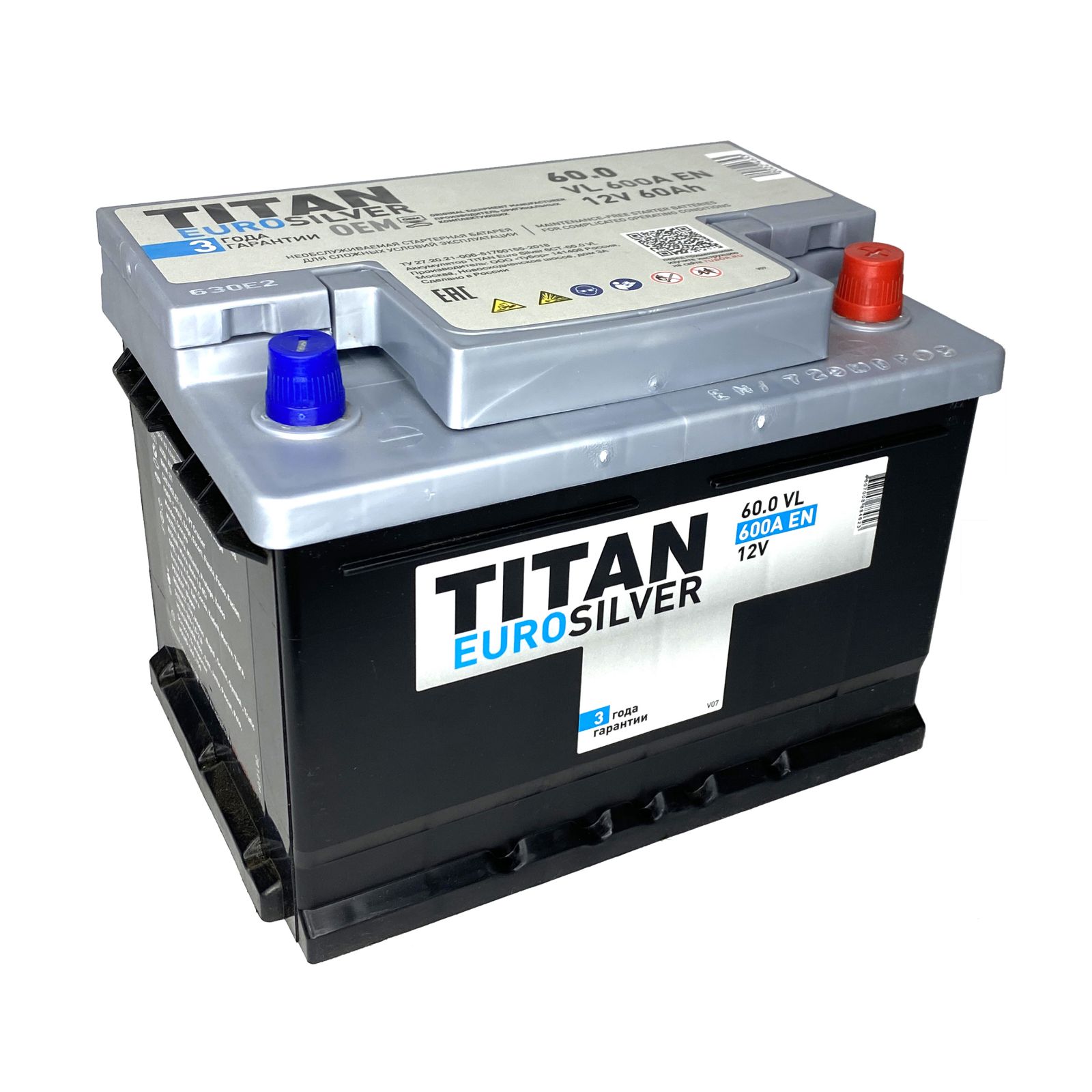 Аккумулятор TITAN EUROSILVER 6СТ-60.0 VL (низкая)